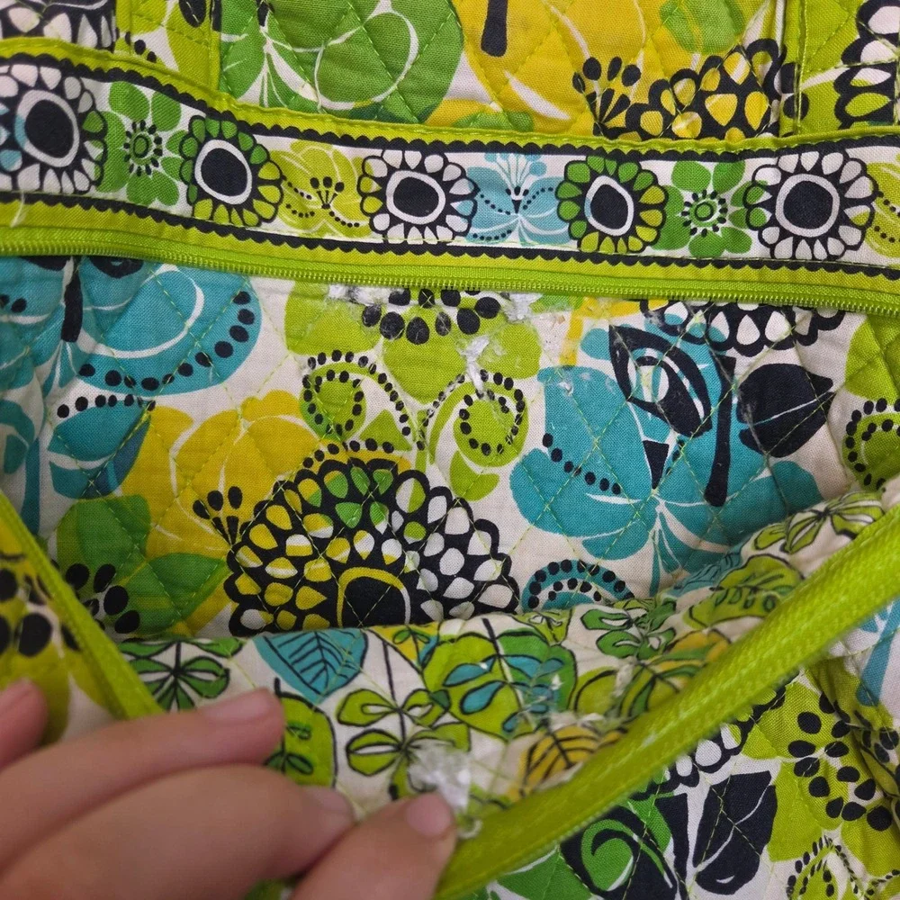 Vera Bradley Limes Up Quilted Cotton Baby Diaper Bag Floral Green Blue Yellow